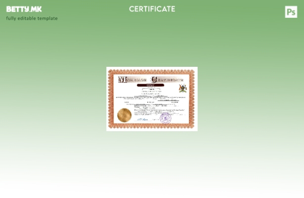 модерен стил Уганда сертификат за брак Шаблон за Word и PDF